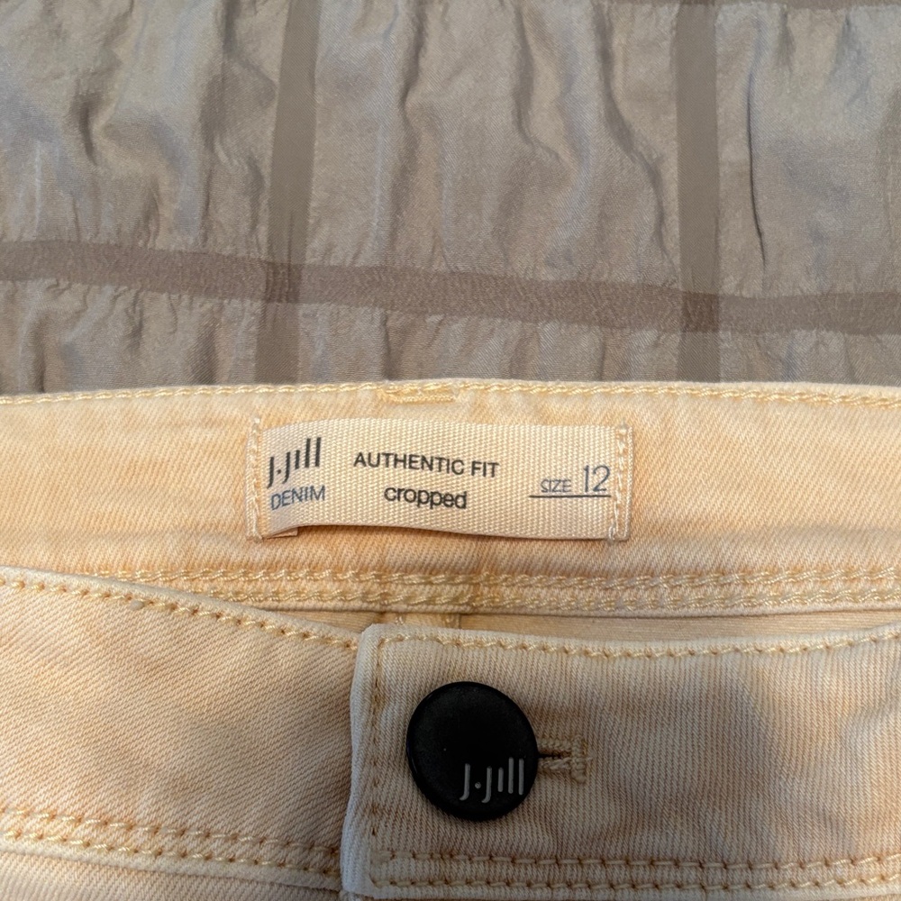 J. Jill Women's Cropped light yellow Jeans - Picture 2 of 6